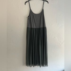 Gray tulle overlay dress